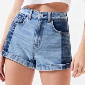 𝅺PACSUN Two Tone Denim High Waist Mom Shorts
